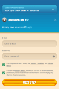 vegasino registration